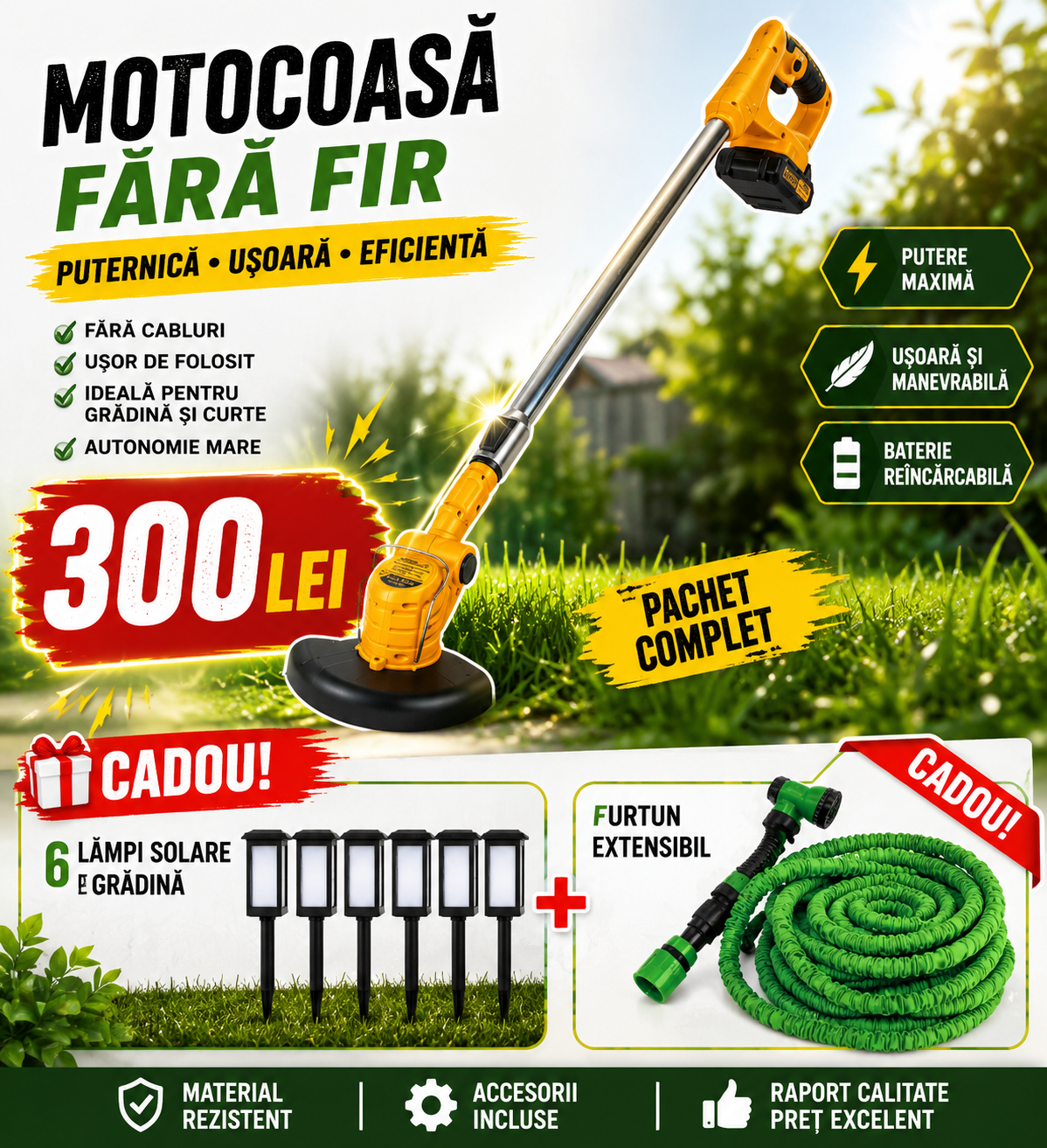 Motocoasă Electrică 48V 600W – Putere și Precizie pentru Îngrijirea Grădinii