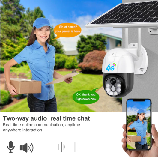 Cameră de Supraveghere Solară 4G 4MP – Protecție Inteligentă Fără Fire