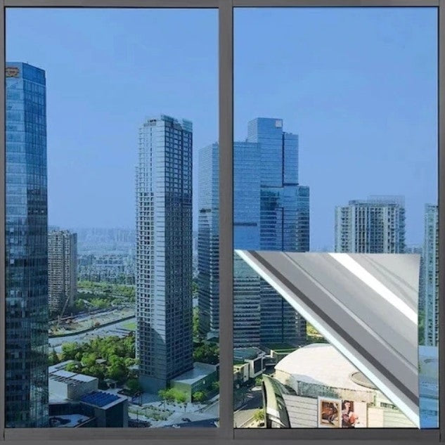 Folie reflexiva pentru geamuri interioare, cu efect de oglinda, protectie solara UV, 45x300 cm